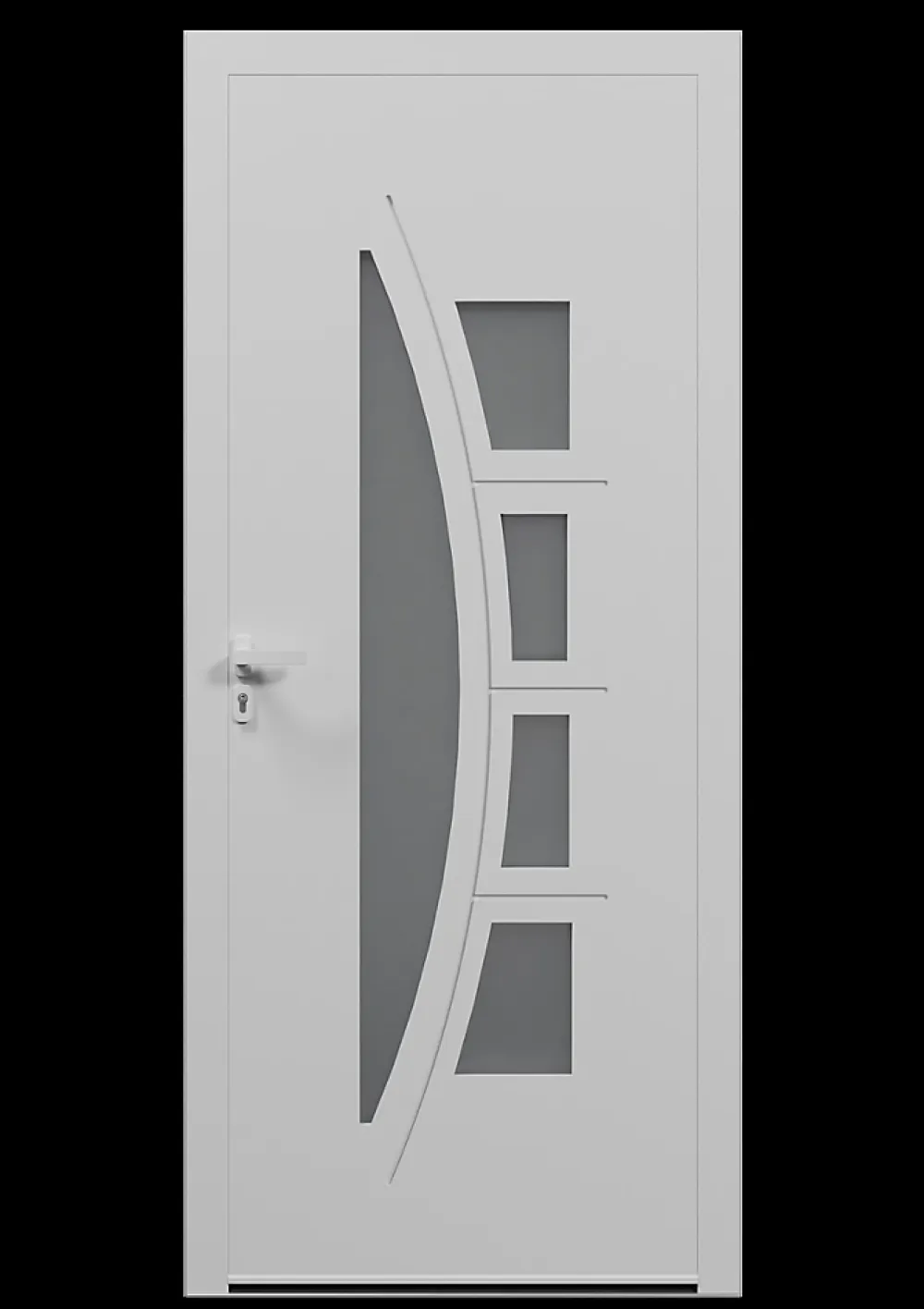 4ALU Porte d'entrée alu blanc Rylie H.215 x l.90 cm poussant droit- Porte D'Entrée