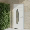 4ALU Porte d'entrée alu blanc Tegan H.215 x l.90 cm poussant gauche- Porte D'Entrée