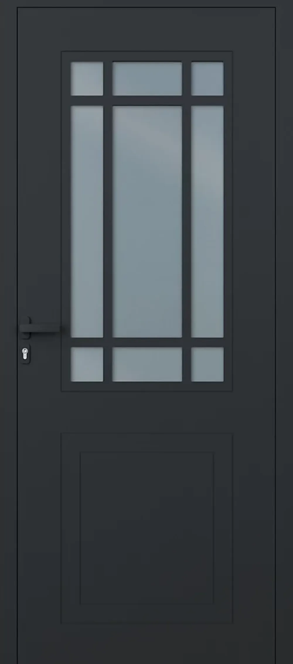 4ALU Porte d'entrée alu gris Betina H.215 x l.90 cm poussant droit- Porte D'Entrée