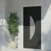 4ALU Porte d'entrée alu gris Demi Lune H.215 x l.90 cm poussant droit- Porte D'Entrée