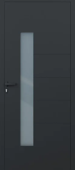 4ALU Porte D'Entrée<Porte d'entrée alu gris Harumi H.215 x l.90 cm poussant droit