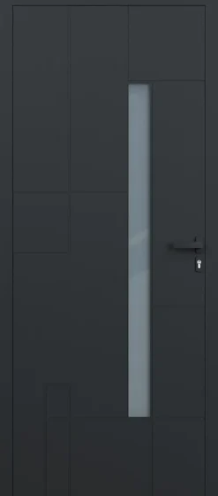 4ALU Porte D'Entrée<Porte d'entrée alu gris Imani H.215 x l.90 cm poussant gauche