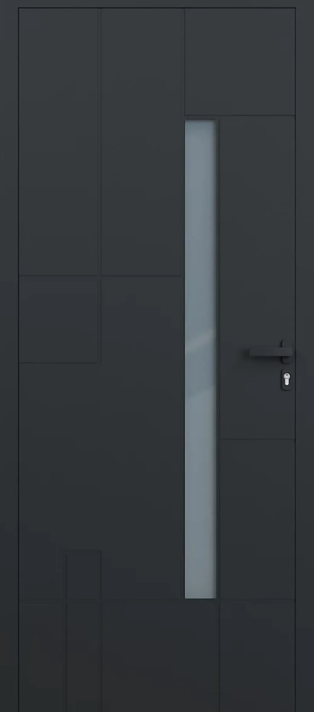 4ALU Porte D'Entrée<Porte d'entrée alu gris Imani H.215 x l.90 cm poussant gauche
