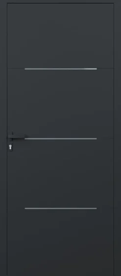 4ALU Porte d'entrée alu gris Leme H.215 x l.90 cm poussant droit- Porte D'Entrée