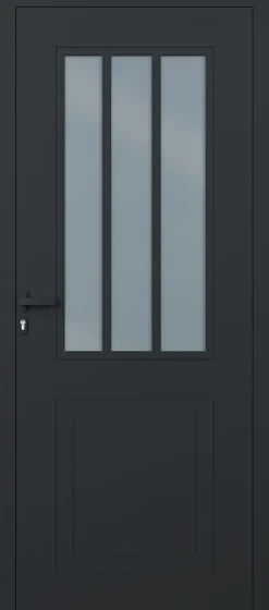 4ALU Porte d'entrée alu gris Sestri H.215 x l.90 cm poussant gauche- Porte D'Entrée