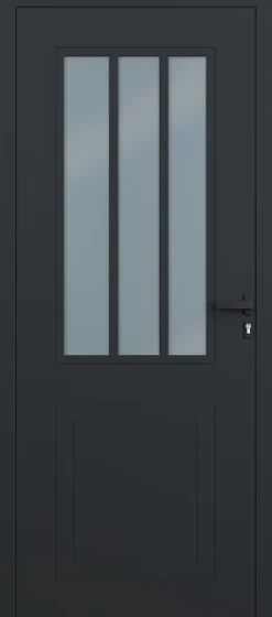 4ALU Porte d'entrée alu gris Sestri H.215 x l.90 cm poussant droit- Porte D'Entrée