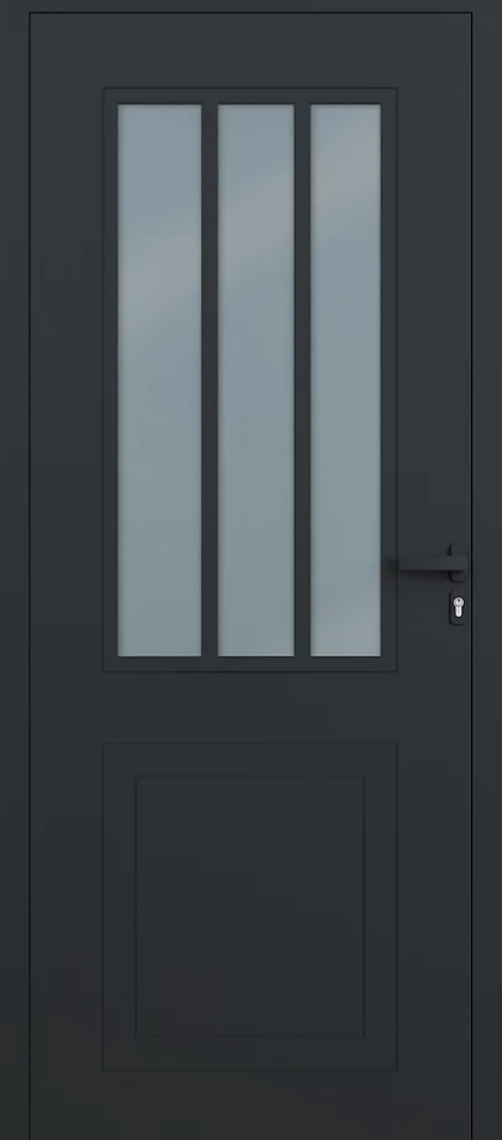 4ALU Porte d'entrée alu gris Sestri H.215 x l.90 cm poussant droit- Porte D'Entrée