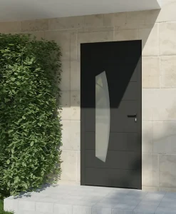 4ALU Porte D'Entrée<Porte d'entrée alu gris Tegan H.215 x l.90 cm poussant gauche