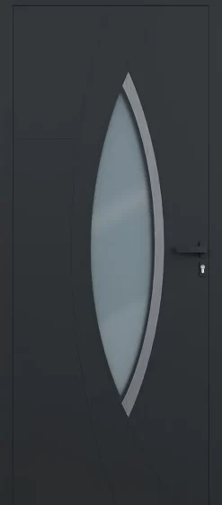 4ALU Porte d'entrée alu gris Zaria H.215 x l.90 cm poussant gauche- Porte D'Entrée