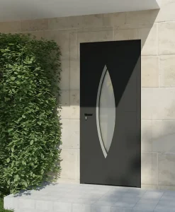 4ALU Porte d'entrée alu gris Zaria H.215 x l.90 cm poussant droit- Porte D'Entrée