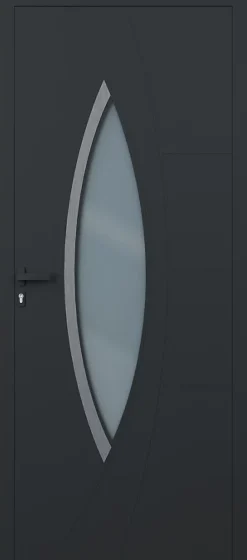 4ALU Porte d'entrée alu gris Zaria H.215 x l.90 cm poussant droit- Porte D'Entrée