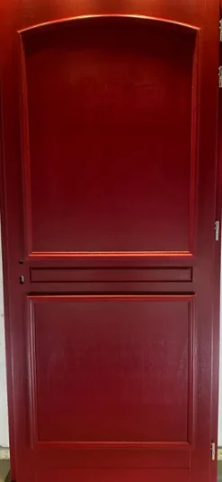 Gd Menuiseries Porte D'Entrée<Porte D'entrée Bois Pleine Carene Rouge Ral 3004, H.215xl.90 Côte Tableau P.gauche