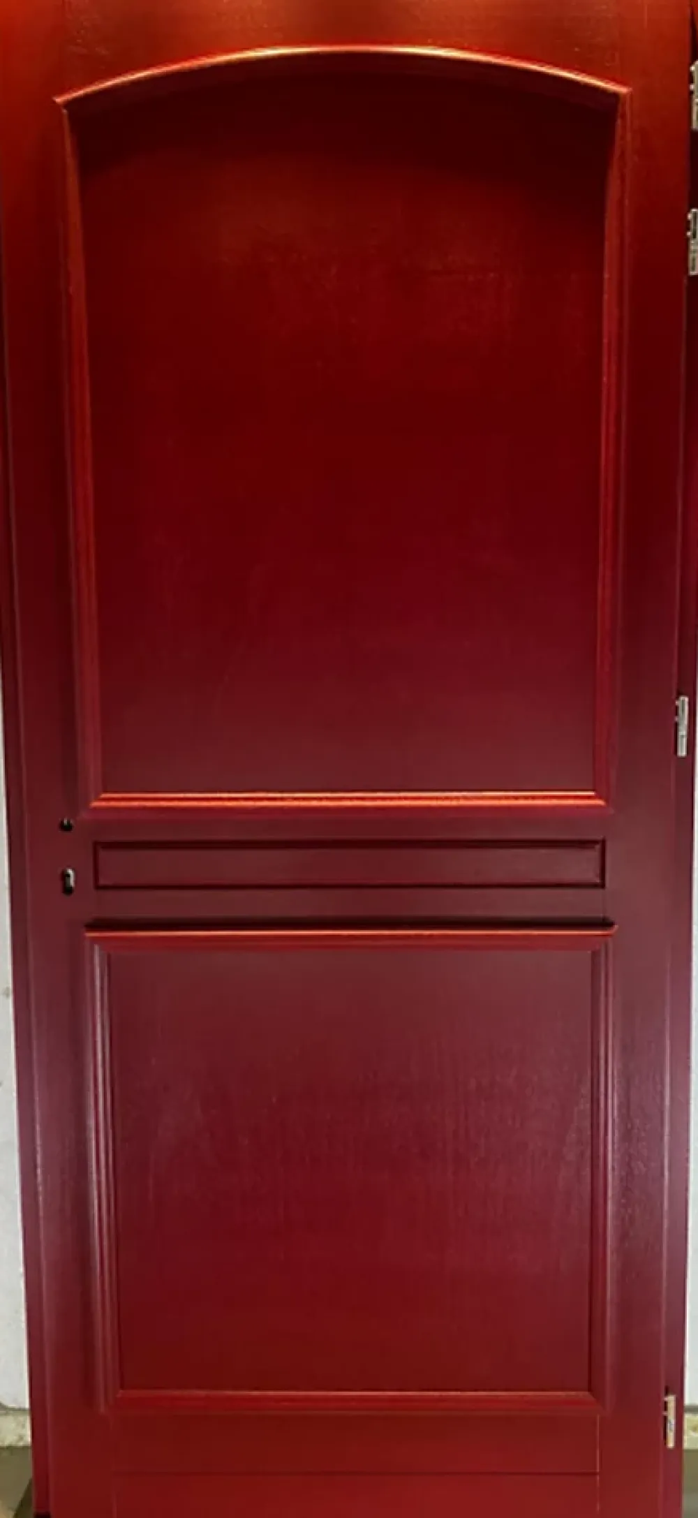 Gd Menuiseries Porte D'Entrée<Porte D'entrée Bois Pleine Carene Rouge Ral 3004, H.215xl.90 Côte Tableau P.gauche