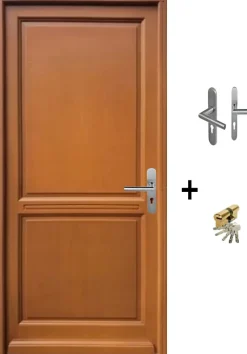 Gd Menuiseries Porte D'entrée Bois Pleine Eyden, H.215xl.90 Côte Tableau P.gauche, Poignée, Barillet- Porte D'Entrée