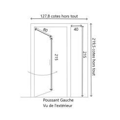 Gd Menuiseries Porte D'Entrée<Porte D'entrée Bois Tiercée Vitrée Vauban H.215 X L.120 Côte Tableau P. Gauche