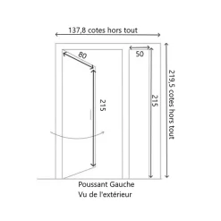 Gd Menuiseries Porte D'Entrée<Porte D'entrée Bois Tiercée Vitrée Vauban H.215xl.130 Côte Tableau P.gauche, Poignée, Barillet