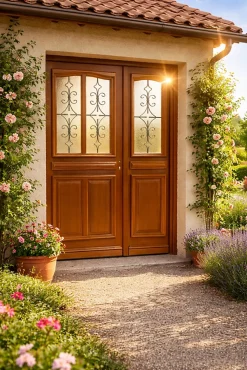 Gd Menuiseries Porte D'Entrée<Porte D'entrée Bois Tiercée Vauban H215 X L140 Côte Tableau P. Gauche