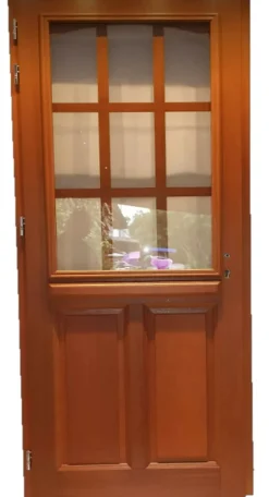 Gd Menuiseries Porte D'entrée Bois Vitrée Agatha, H.215xl.80 Côte Tableau, P.droit, Poignée, Barillet- Porte D'Entrée