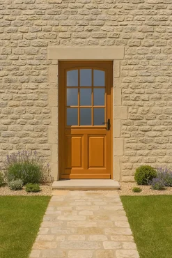 Gd Menuiseries Porte D'entrée Bois Vitrée Alena, H.215xl.80 Côte Tableau P. Gauche- Porte D'Entrée