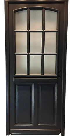 Gd Menuiseries Porte D'Entrée<Porte D'entrée Bois Vitrée Alicia Gris Ral7016, H.215xl.80 Côte Tableau P.gauche, Poignee, Barillet