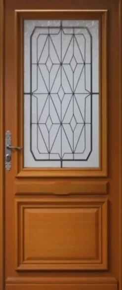 Gd Menuiseries Porte D'entrée Bois Vitrée Anis, H.215xl.90 Côte Tableau P.droit- Porte D'Entrée