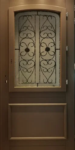 Gd Menuiseries Porte D'Entrée<Porte D'entrée Bois Vitrée Adrien Gris Ral 7039, H.215xl.90 Côte Tableau P. Gauche
