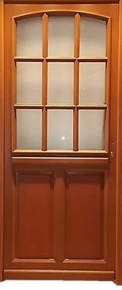 Gd Menuiseries Porte D'entrée Bois Vitrée Alena, H.215xl.90 Côte Tableau P. Gauche- Porte D'Entrée