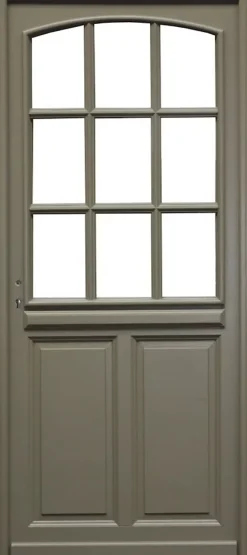 Gd Menuiseries Porte D'entrée Bois Vitrée Ady, Vert Ral7002,, H.215xl.90 Côte Tableau, P.droit- Porte D'Entrée