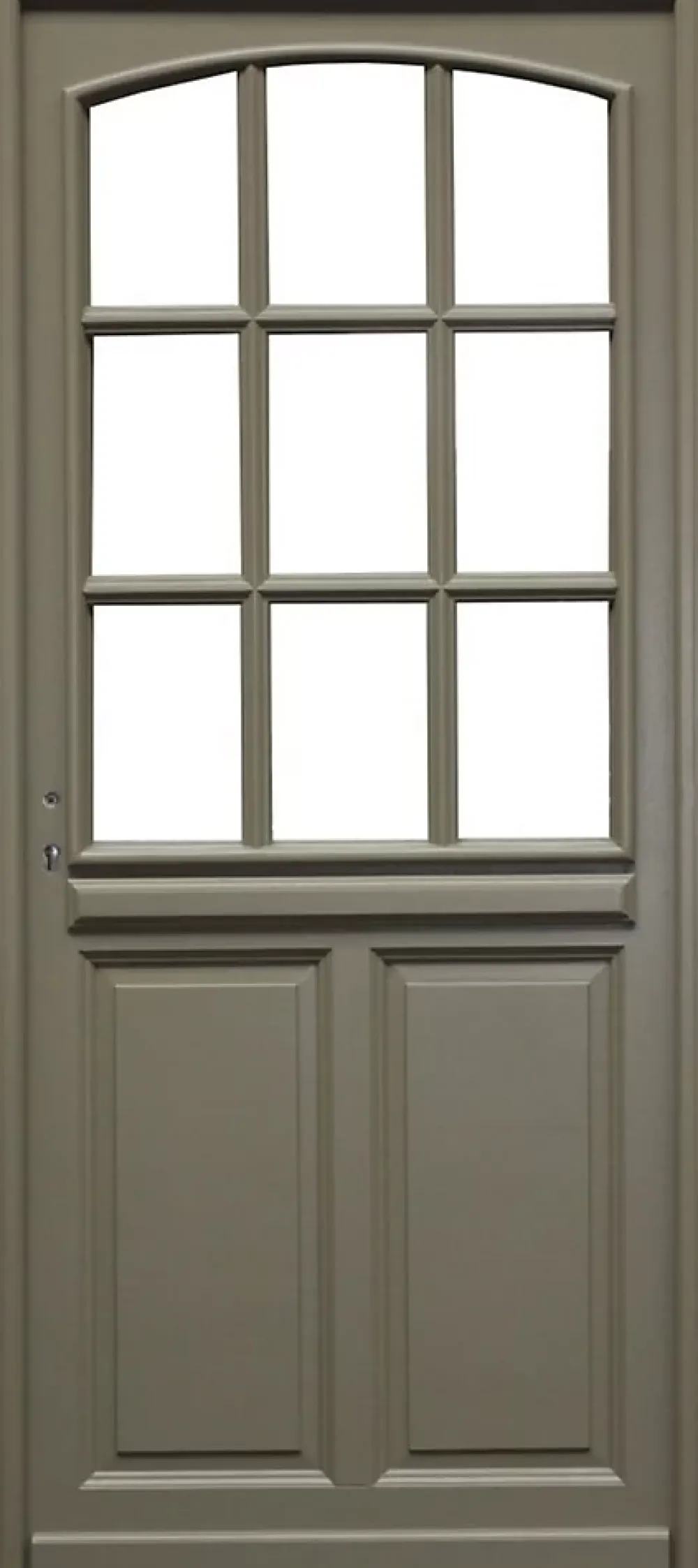 Gd Menuiseries Porte D'entrée Bois Vitrée Ady, Vert Ral7002,, H.215xl.90 Côte Tableau, P.droit- Porte D'Entrée