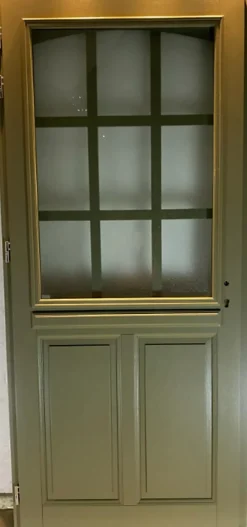 Gd Menuiseries Porte D'Entrée<Porte D'entrée Bois Vitrée Andore Vert Ral 7002, H.215xl.80 Côte Tableau P.droit