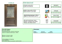 Gd Menuiseries Porte D'Entrée<Porte D'entrée Bois Vitrée Camille Gris Ral 7039, H.215xl.90 Côte Tableau P. Gauche