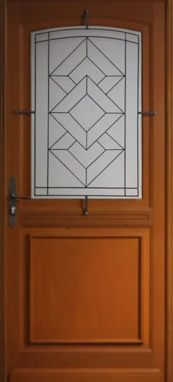 Gd Menuiseries Porte D'Entrée<Porte D'entrée Bois Vitrée Elma, H.215xl.90 Côte Tableau, P.droit, Poignee, Barillet
