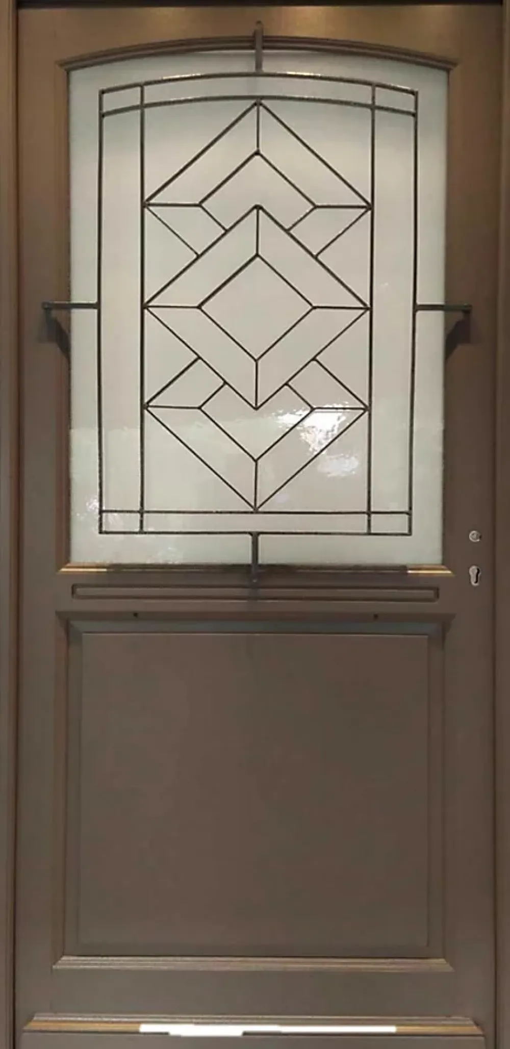 Gd Menuiseries Porte D'Entrée<Porte D'entrée Bois Vitrée Elodie Gris Ral 7039, H.215xl.90 Côte Tableau P. Gauche