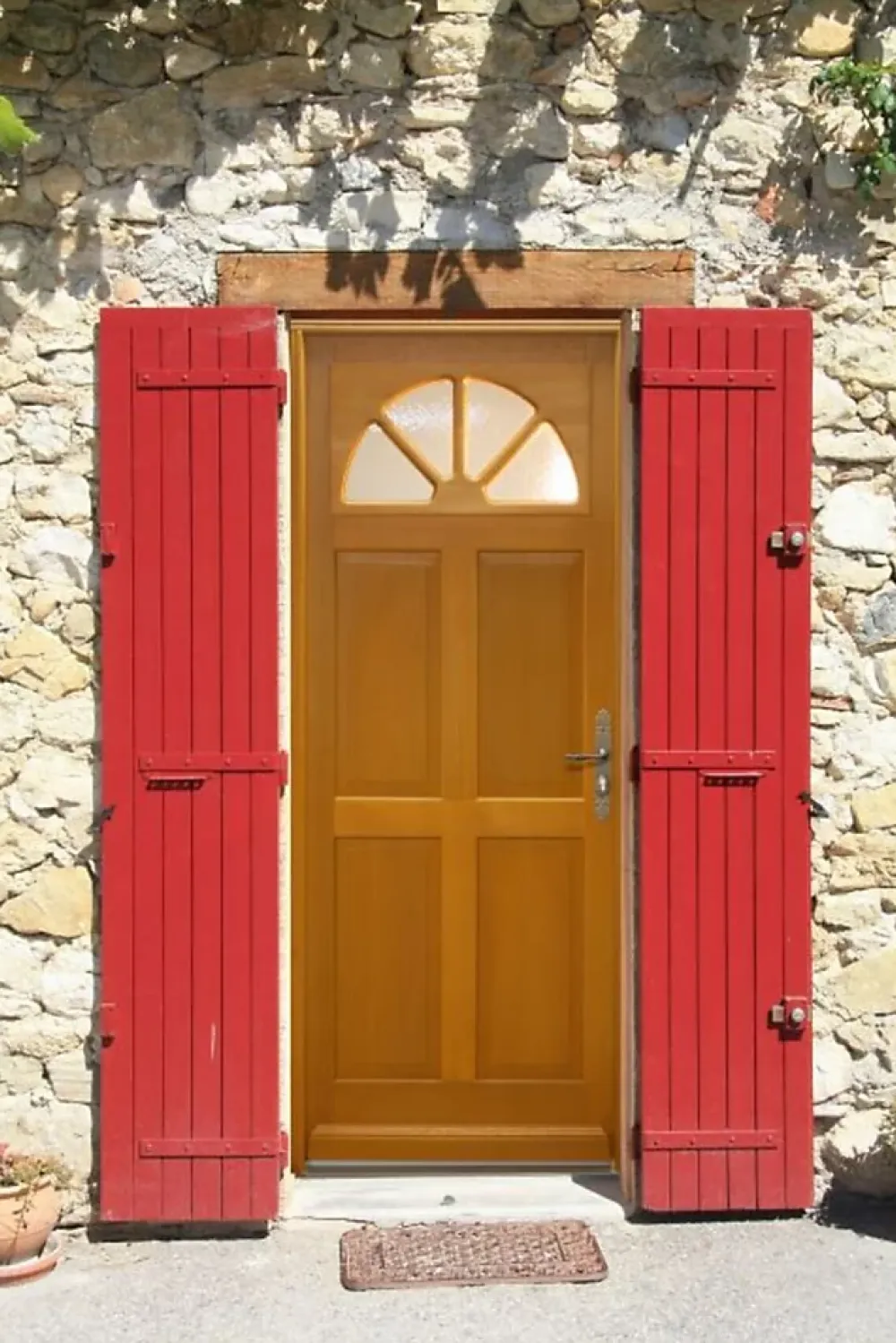 Gd Menuiseries Porte D'entrée Bois Vitrée Ferji, H.215xl.90 Côte Tableau P.gauche- Porte D'Entrée
