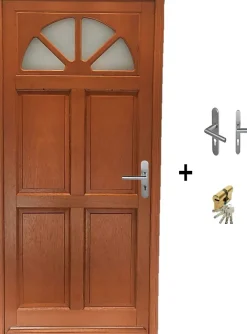 Gd Menuiseries Porte D'entrée Bois Vitrée Ferji, H.215xl.90 Côte Tableau P.gauche, Poignée, Barillet- Porte D'Entrée