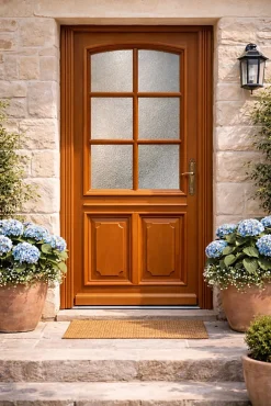 Gd Menuiseries Porte D'Entrée<Porte D'entrée Bois Vitrée Marine, H,200xl,80 Côte Tableau P. Gauche