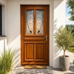 Gd Menuiseries Porte D'Entrée<Porte D'entrée Bois Vitrée Mathis, H,200xl,80 Côte Tableau P.gauche, Poignée, Barillet