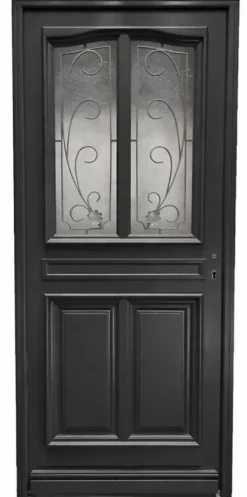 Gd Menuiseries Porte D'entrée Bois Vitrée Mathilde Ral 7016, H.215xl.90 Côte Tableau P. Gauche- Porte D'Entrée