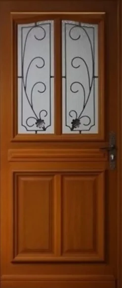 Gd Menuiseries Porte D'entrée Bois Vitrée Mathis, H,200xl,80 Côte Tableau P. Gauche- Porte D'Entrée