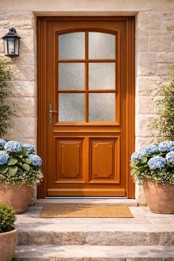 Gd Menuiseries Porte D'Entrée<Porte D'entrée Bois Vitrée Marine, H,200xl,80 Côte Tableau P.droit Poignée, Barillet