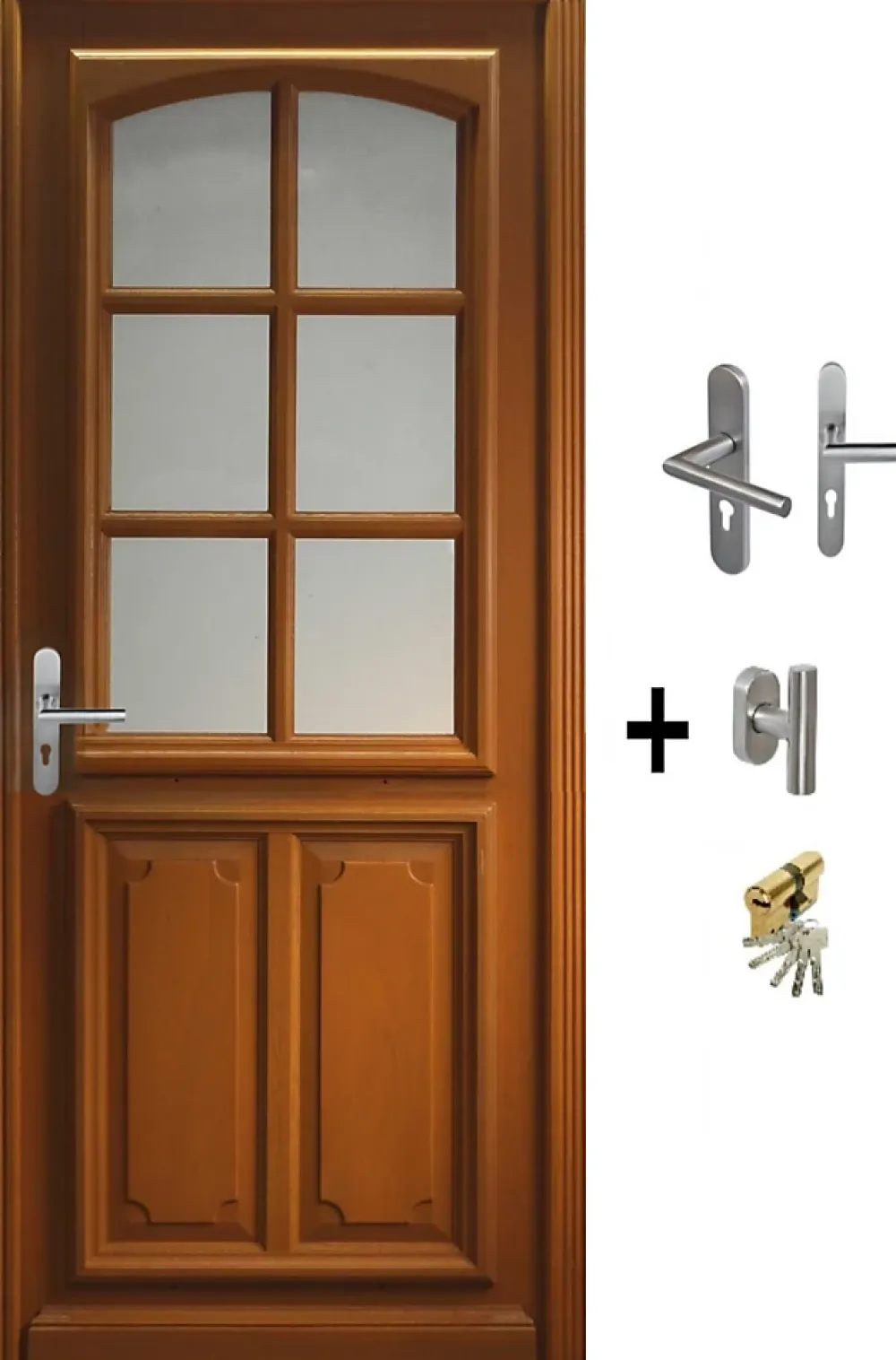 Gd Menuiseries Porte D'Entrée<Porte D'entrée Bois Vitrée Marine, H,200xl,80 Côte Tableau P.droit Poignée, Barillet