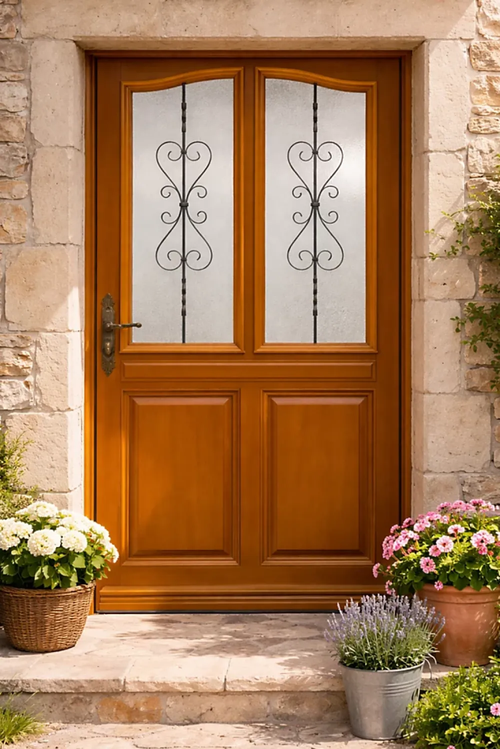 Gd Menuiseries Porte D'Entrée<Porte D'entrée Bois Vitrée Sandy, H.215xl.90 P, Droite Côte Tableau , Poignée, Barillet