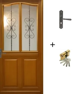 Gd Menuiseries Porte D'Entrée<Porte D'entrée Bois Vitrée Sandy, H.215xl.90 P, Droite Côte Tableau , Poignée, Barillet