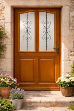 Gd Menuiseries Porte D'entrée Bois Vitrée Sandy, H.215xl.90 Côte Tableau P.gauche- Porte D'Entrée