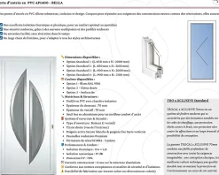 3 in 1 Porte d'entrée en PVC AP1400 BELLA Blanc RAL 9016 (L.:900mm x H.:2150mm)- Porte D'Entrée