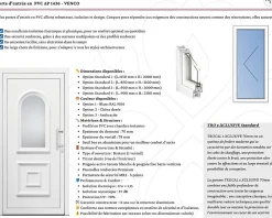 3 in 1 Porte D'Entrée<Porte d'entrée en PVC AP 1436 VENCO Blanc RAL 9016 (L.:850mm x H.:2000mm)