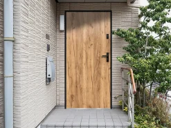 Vente-unique Porte D'Entrée<Porte d'entrée en acier pleine H207 x L100 cm effet chêne - épaisseur 55 mm - poussant gauche - AGUEDA