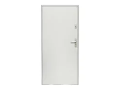 Vente-unique Porte d'entrée en acier pleine H207 x L100 cm blanc - épaisseur 55 mm - poussant gauche - AGUEDA- Porte D'Entrée