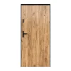 Vente-unique Porte d'entrée en acier pleine H207 x L100 cm effet chêne - épaisseur 55 mm - poussant droit - AGUEDA- Porte D'Entrée