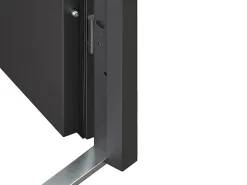 Vente-unique Porte D'Entrée<Porte d'entrée en acier pleine et inox H207 x L100 cm anthracite - épaisseur 68 mm - poussant droit - LUSADA